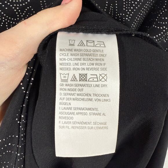 Susan Graver Tunic Womens XL Liquid Knit Metallic Stud Bell Sleeve Top Office - Picture 5 of 13